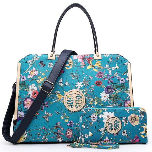 Dasein Women Large Handbag Purse Vegan Leather Satchel Work Bag Shoulder Tote - Picture 1 of 2